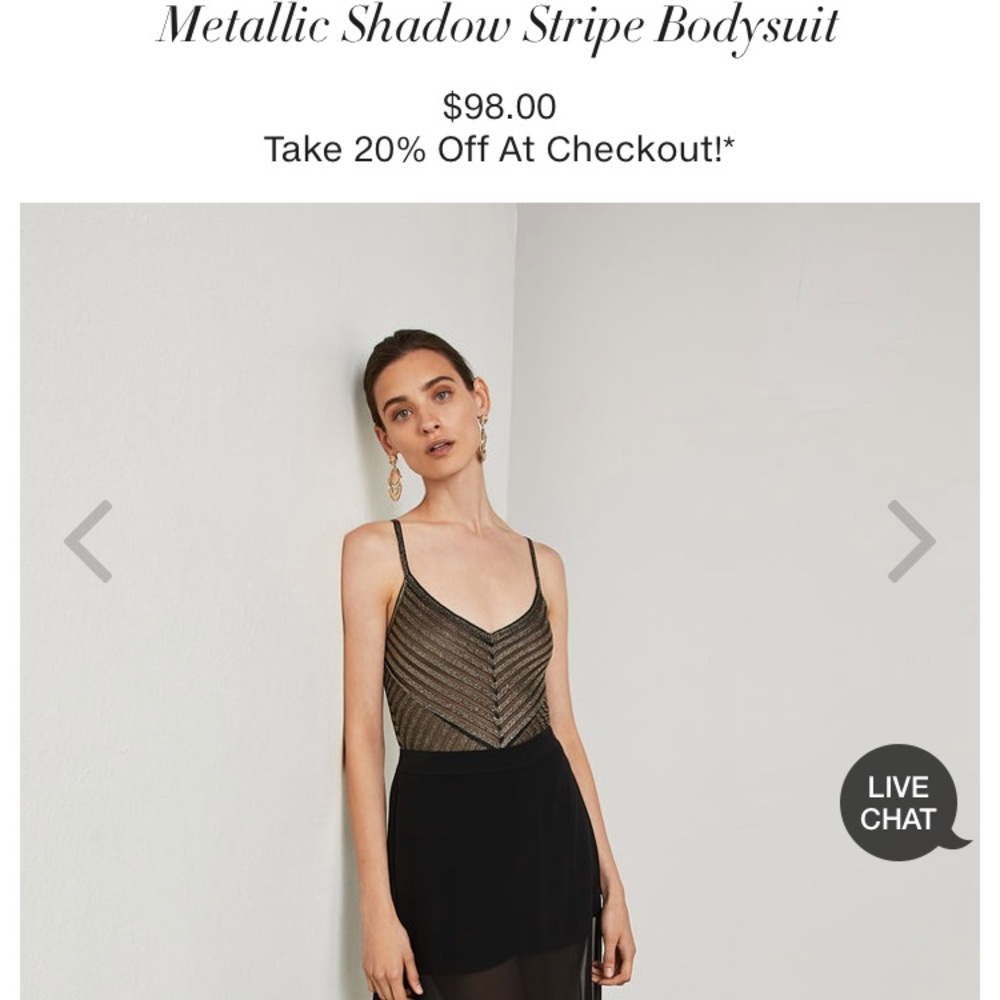 Bcbg metallic body suit new with tags size xxs